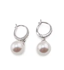 Cercei din Inox cu Perla si zirconiu