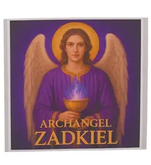 Abtibild sticker Arhanghelul ZADKIEL, Ingerul iertarii si al transformarii, 51mm