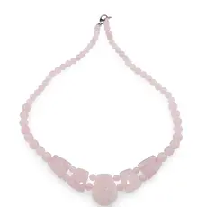 Colier Cuart roz cristale fatetate si sfere 6-8mm