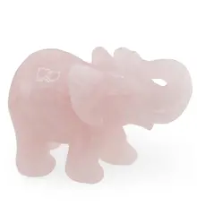 Figurina gravata elefant din Cuart roz - 10cm