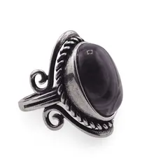 Inel reglabil Ametist cu montura argintie, 27mm