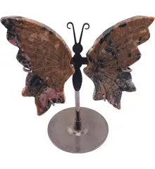 Figurina decorativa fluture din cristal natural Rodonit, 12cm