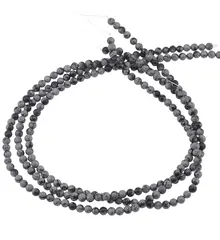 Sirag obsidian fulg de nea sfere 4mm, 38cm