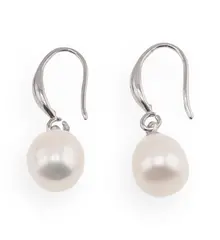 Cercei cu agatatoare Perle de cultura albe, 8mm