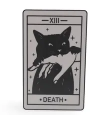 Decoratiune tip carte de tarot DEATH, 20cm - gri cu negru