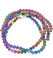 Sirag Hematit electroplacat inima 6mm, 40cm