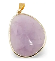 Pandantiv Ametist fatetat oval neregulat, 32mm