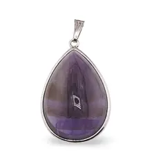 Pandantiv Ametist lacrima cu montura argintie, 35mm