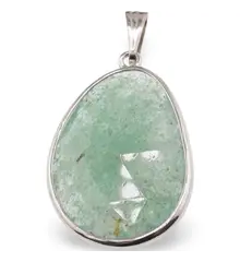 Pandantiv Aventurin fatetat oval neregulat, 32mm