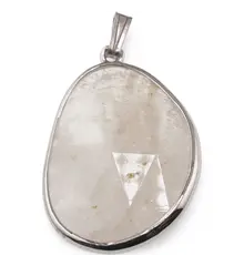 Pandantiv Cristal de stanca fatetat oval neregulat, 32mm