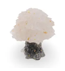 Copac din rasina cu spartura Cristal de stanca si foita de aur, 5cm