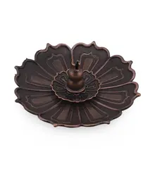 Suport metalic pentru betisoare parfumate model lotus cu piese detasabile, 9cm