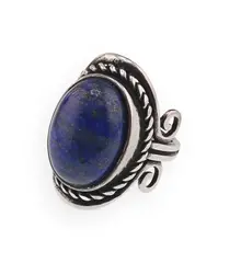 Inel reglabil Lapis Lazuli cu montura argintie, 27mm