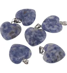 Pandantiv inima din Sodalit, 20mm