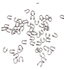Accesorii din metal rodiat - protectii pentru fir, 4mm