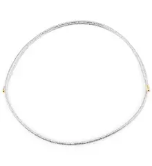 Bratara/colier magnetic din ata argintie, 51cm