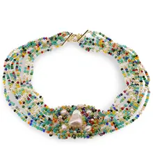 Colier Zirconii multicolore si Perle de cultura