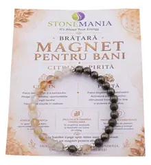 Bratara MAGNET PENTRU BANI cu cristale naturale si Argint 925, 6mm