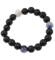 Bratara pentru barbati Sodalit, Onix mat sfere 10mm pe elastic