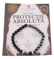 Bratara pentru PROTECTIE ABSOLUTA cu cristale naturale si Argint 925, 6mm