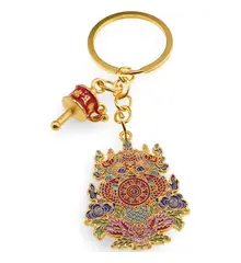 Breloc feng shui cu Morisca dorintelor, Pesti si Lotus, 10cm