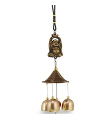 Clopotei de vant din metal cu 3 ramuri, Buddha - 50cm