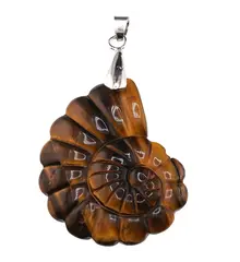 Pandantiv Ochi de tigru figurina gravata scoica, 41mm