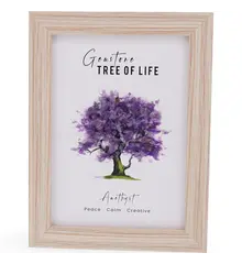 Tablou decorativ cu Pomul Vietii cu cristale de Ametist - 20,5cm