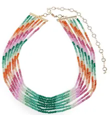 Colier Zirconii A+ multicolore 3mm pe sapte randuri