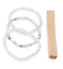 Set Bratari pentru Ziua de Duminica – Reset si Claritate, Cristal de Stanca, Howlit si Selenit