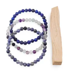 Set Bratari pentru Ziua de Miercuri – Claritate si Intuitie, Lapis Lazuli, Fluorit si Sodalit