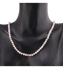 Colier Perle de Mallorca albe, crem si roz, sfere 4mm