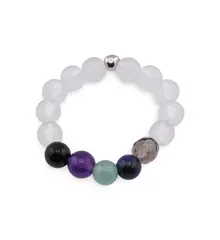 Inel pe elastic cu cristale naturale si argint 925 pentru zodia Capricorn, 4mm
