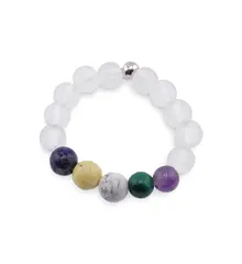 Inel pe elastic cu cristale naturale si argint 925 pentru zodia Pesti, 4mm