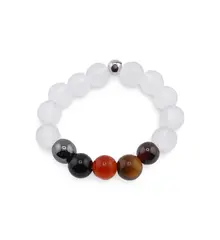 Inel pe elastic cu cristale naturale si argint 925 pentru zodia Scorpion, 4mm