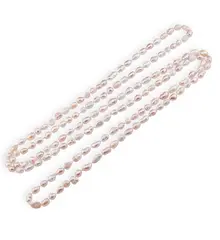 Colier Perle de cultura albe, roz si crem cu noduri, 185cm