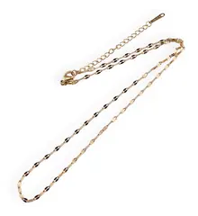 Lantisor din inox auriu model Saturn, 39cm