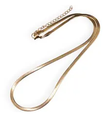 Lantisor din inox auriu model snake gros, 40cm