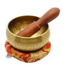 Bol tibetan cantator Nepal 9cm cu perna colorata