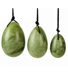 Set 3 Oua Yoni din Jad, marimi diferite