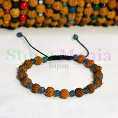 Bratara rudraksha 6mm si angelit 4mm