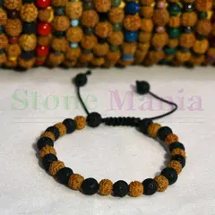 Bratara rudraksha 6mm si roca vulcanica 6mm