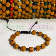 Bratara rudraksha 8mm si ametist 4mm