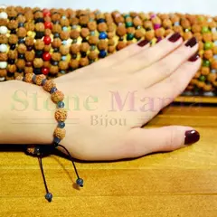 Bratara rudraksha 8mm si angelit 4mm