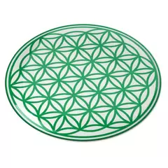 Abtibild sticker Feng Shui 3D cu Floarea Vietii, Simbolul vietii verde - 4,5cm