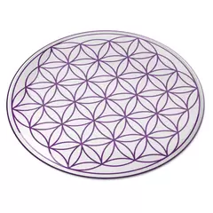Abtibild sticker Feng Shui 3D cu Floarea Vietii, Simbolul vietii violet - 4,5cm