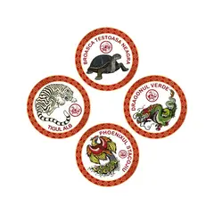 Abtibild sticker Feng Shui cu Cele 4 Animale celeste - 5cm