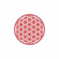 Abtibild sticker Feng Shui cu Floarea Vietii, Simbolul vietii – Rosu - 5cm
