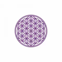 Abtibild sticker Feng Shui cu Floarea Vietii, Simbolul vietii – Violet - 5cm