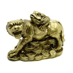 Statueta Feng Shui Tigru cu Broasca raioasa - 10cm